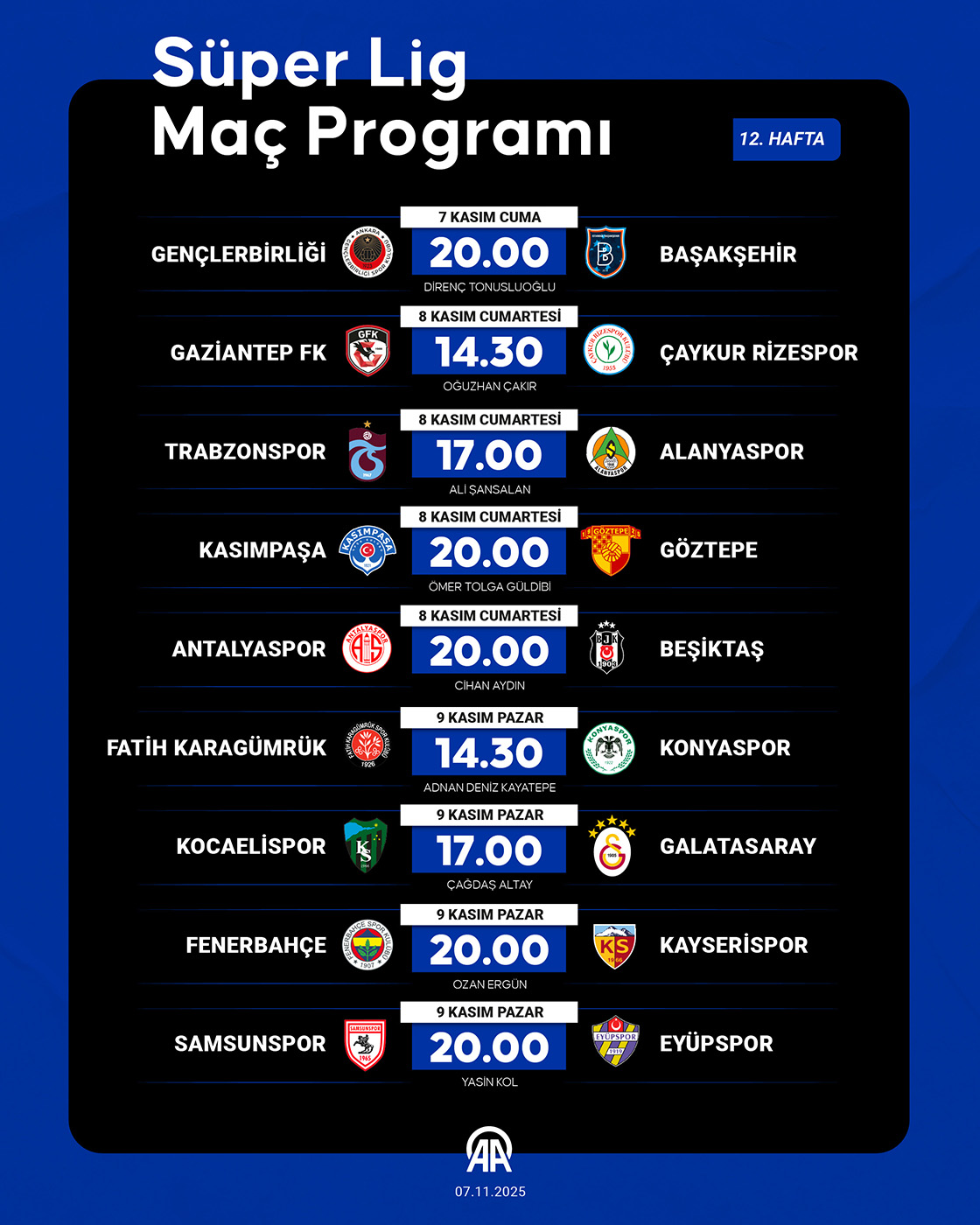 Süper Lig Maç Programı