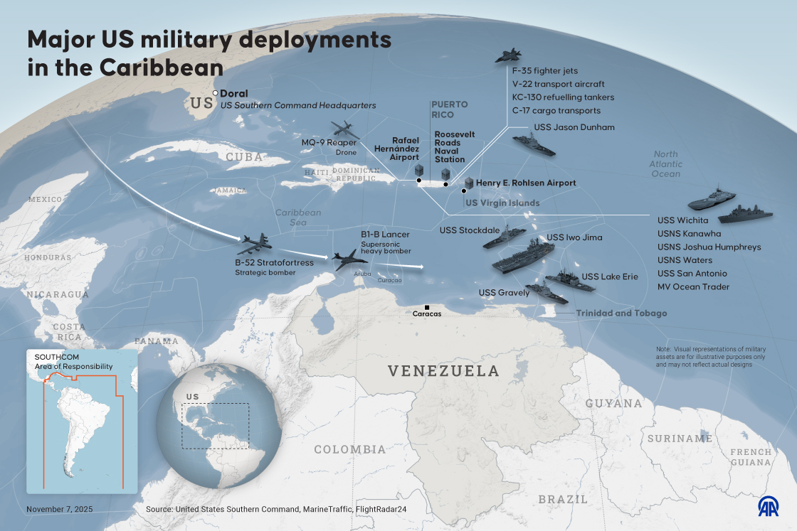 Major US military deployments in the Caribbean