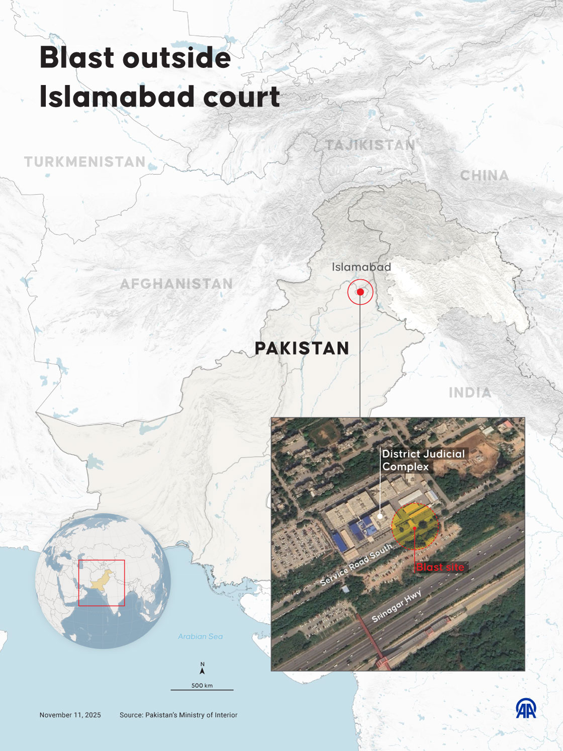 Blast outside Islamabad court