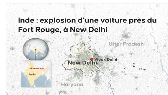 Inde : explosion d’une voiture près du  Fort Rouge, à New Delhi
