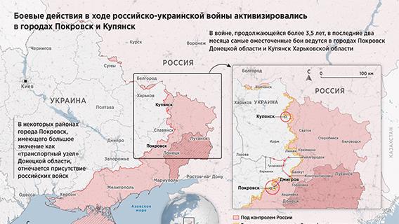 Боевые действия в ходе российско-украинской войны активизировались в городах Покровск и Купянск