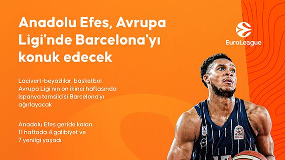 Anadolu Efes, Avrupa Ligi'nde Barcelona'yı konuk edecek