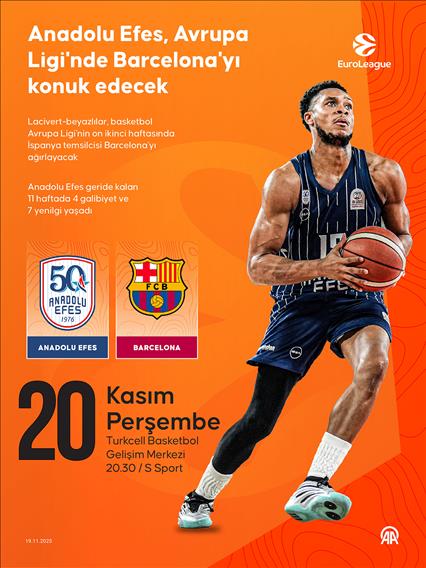 Anadolu Efes, Avrupa Ligi'nde Barcelona'yı konuk edecek