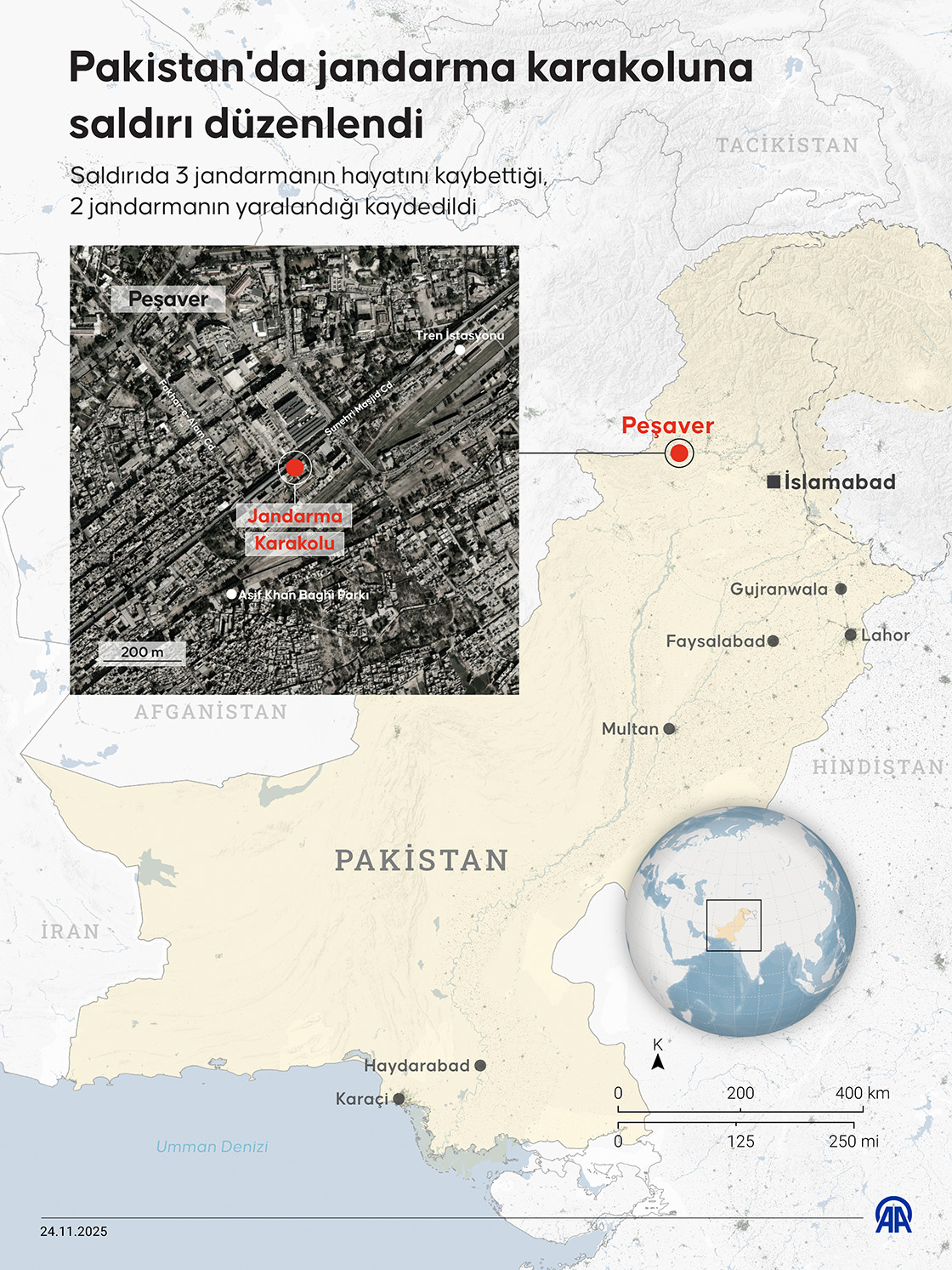 Pakistan'da jandarma karakoluna saldırı düzenlendi