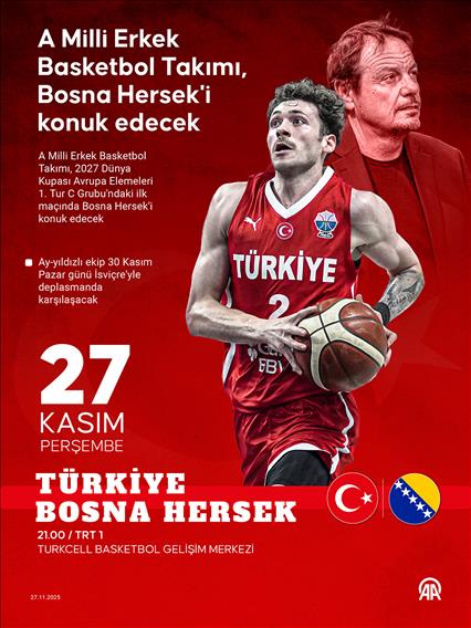 A Milli Erkek Basketbol Takımı, Bosna Hersek'i konuk edecek