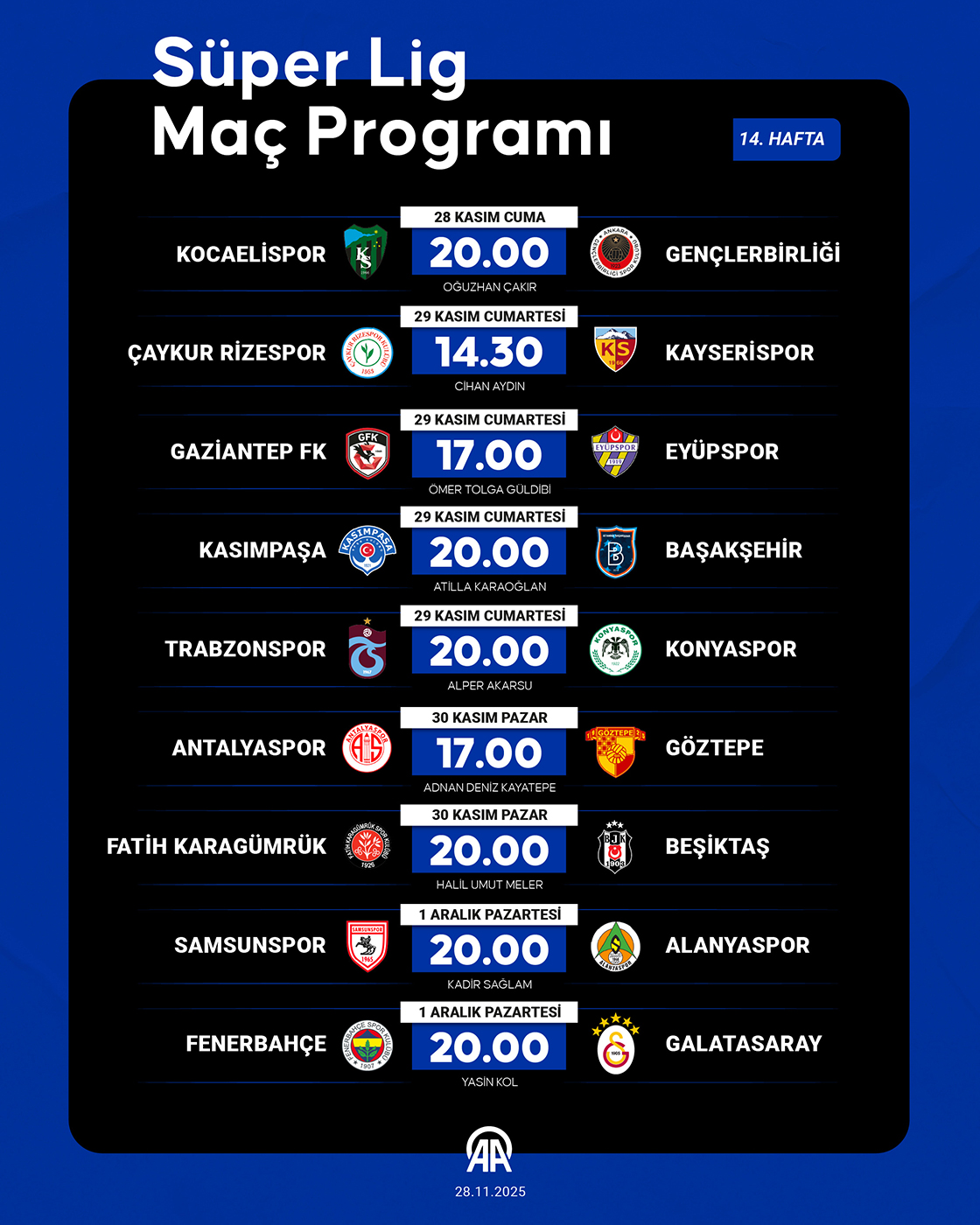 Süper Lig Maç Programı