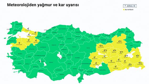 Meteorolojiden yağmur ve kar uyarısı