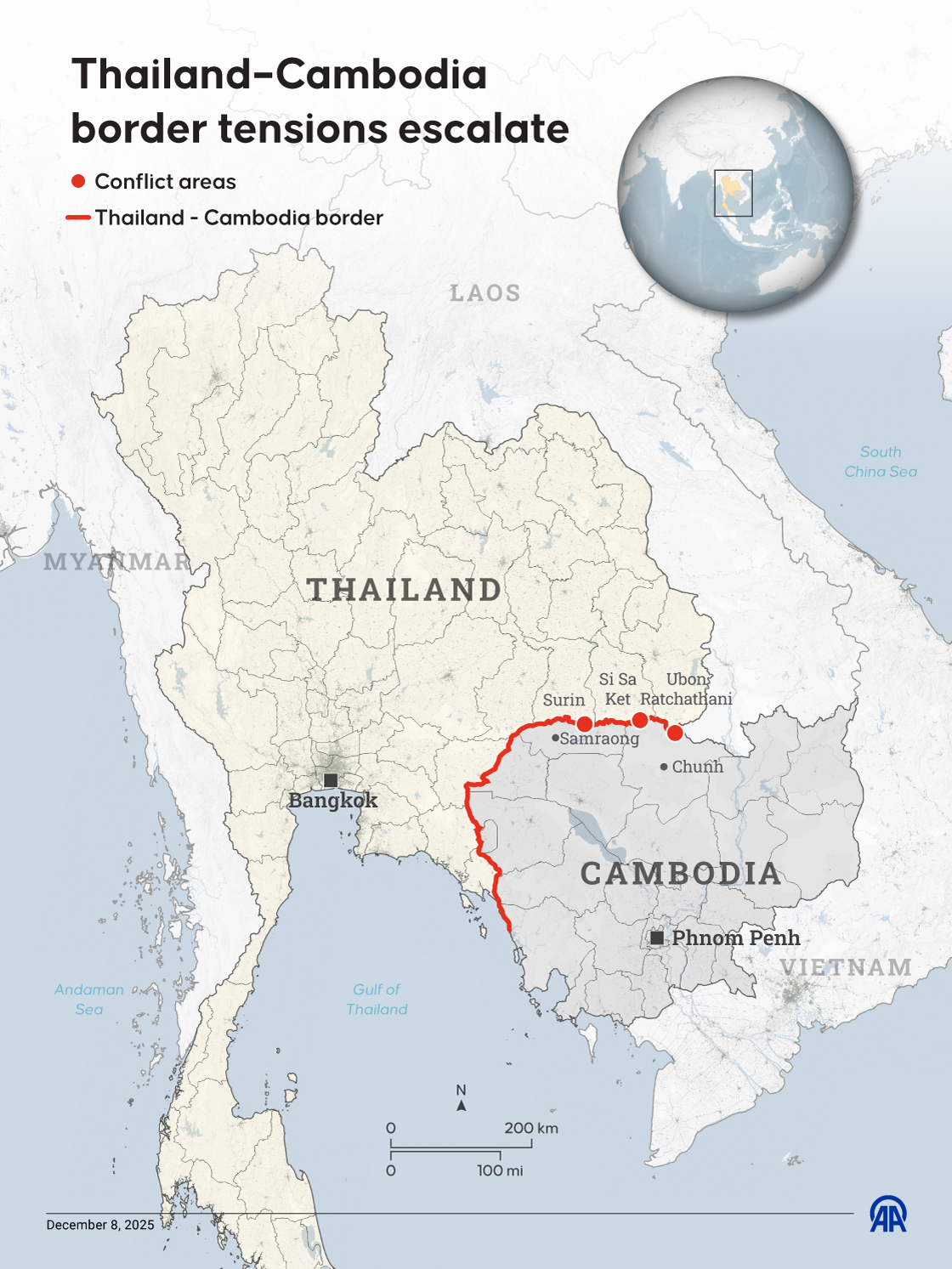 Thailand–Cambodia border tensions escalate