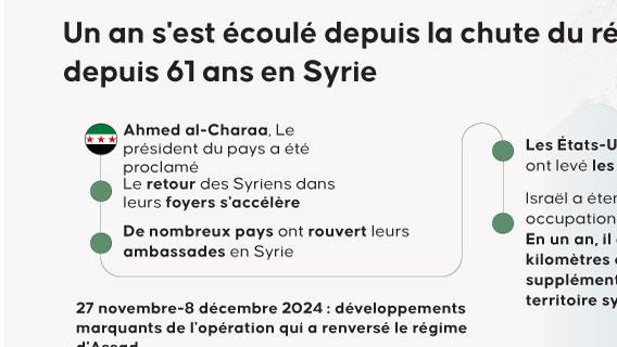 Un an s'est écoulé depuis la chute du régime Baas, au pouvoir depuis 61 ans en Syrie