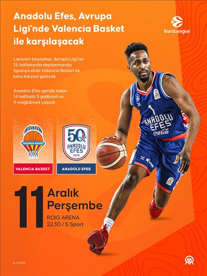 Anadolu Efes, Avrupa Ligi'nde Valencia Basket ile karşılaşacak