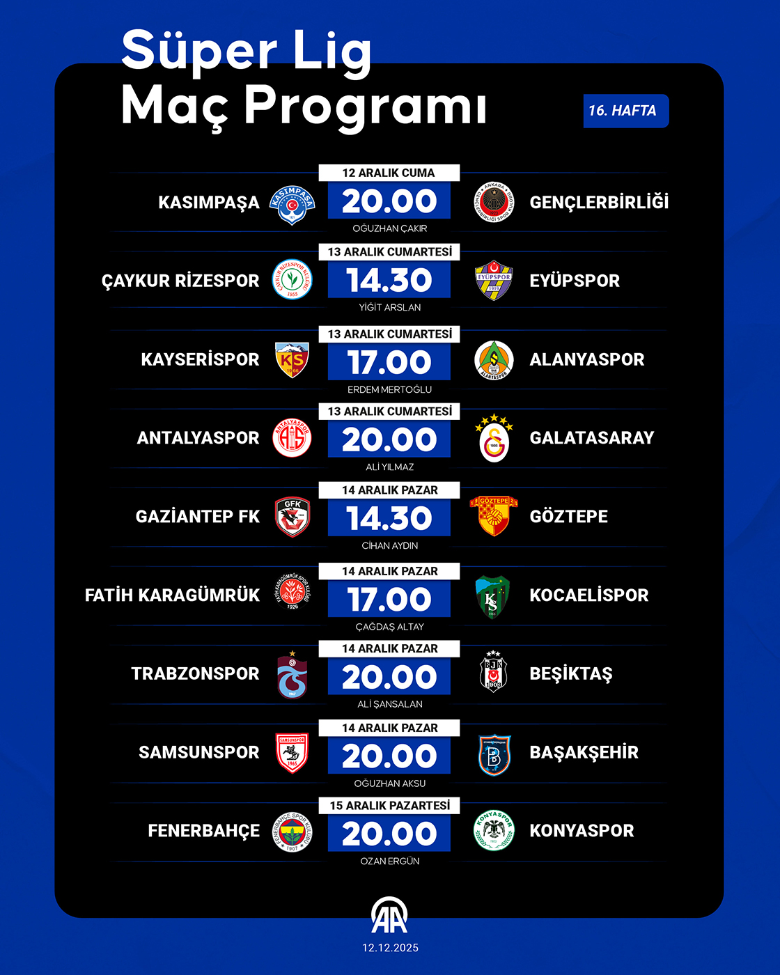 Süper Lig Maç Programı
