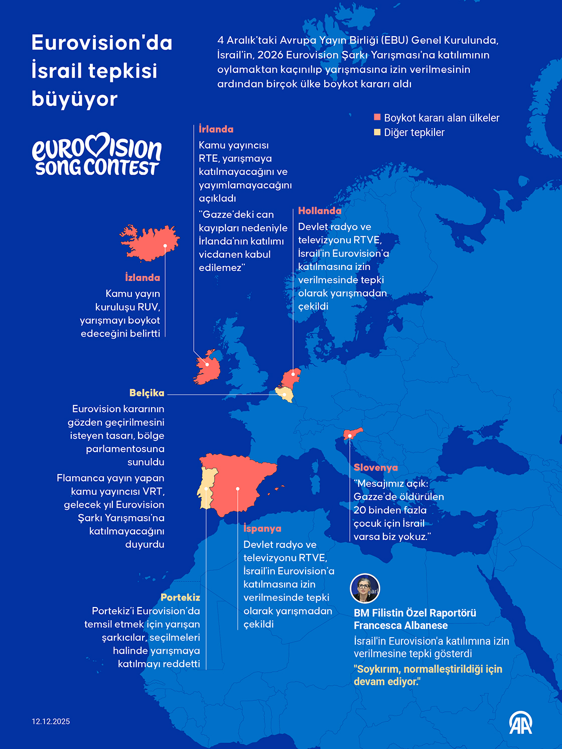 Eurovision'da İsrail tepkisi büyüyor