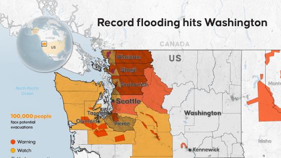 Record flooding hits Washington