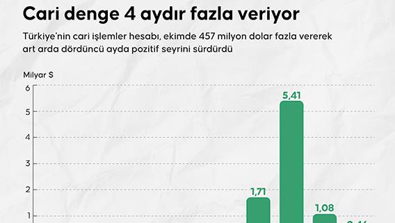 Cari denge 4 aydır fazla veriyor