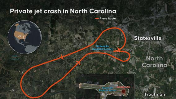 7 killed as small jet crashes while landing in North Carolina