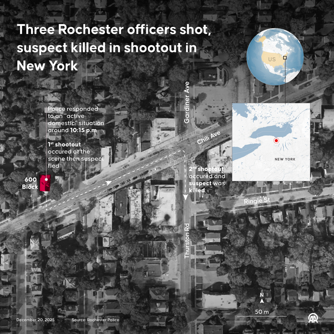Three Rochester officers shot, suspect killed in shootout in New York