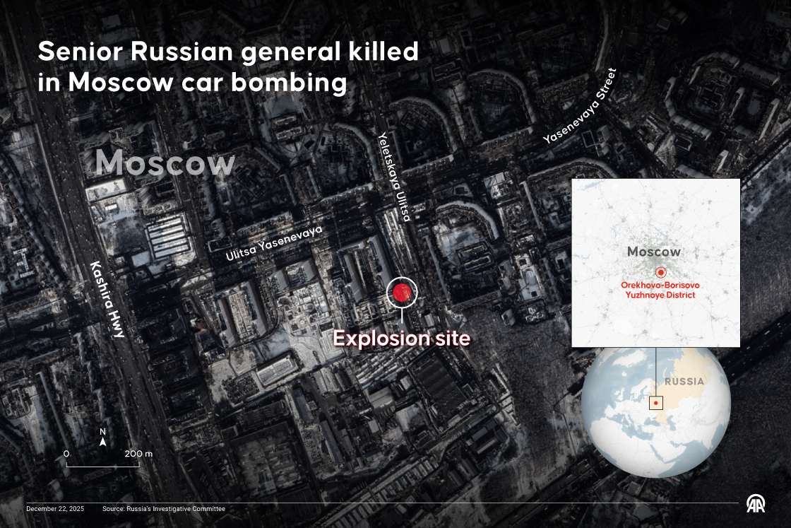 Senior Russian general killed in Moscow car bombing