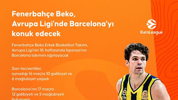Fenerbahçe Beko, Avrupa Ligi'nde Barcelona'yı konuk edecek
