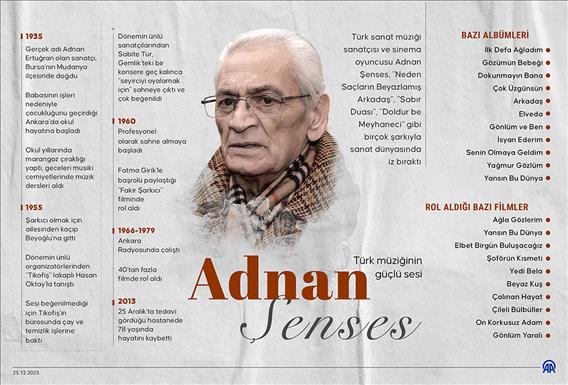 Türk müziğinin güçlü sesi: Adnan Şenses