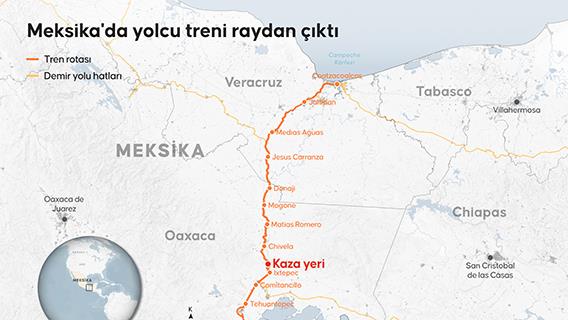 Meksika'da yolcu treni raydan çıktı