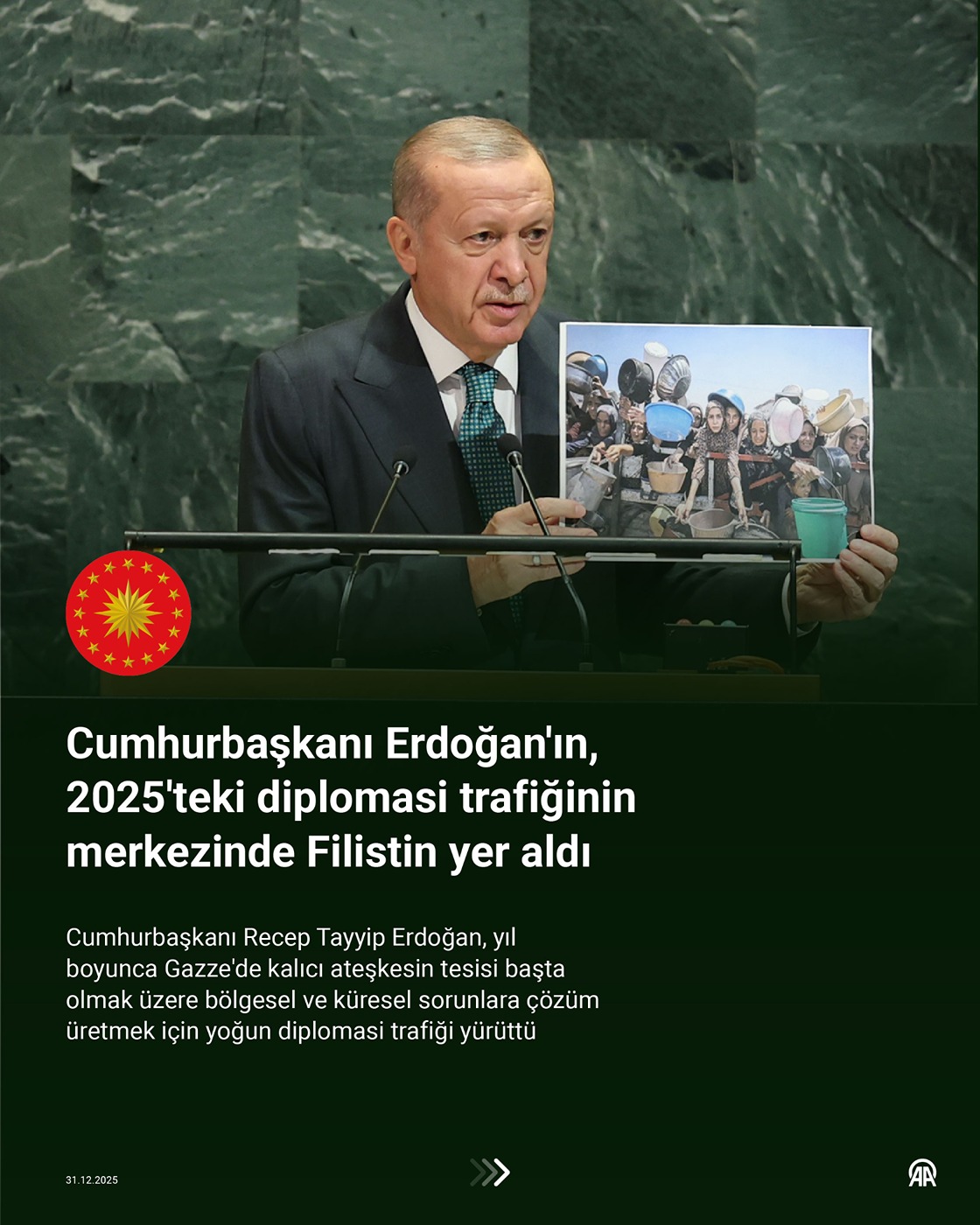 Cumhurbaşkanı Erdoğan'ın, 2025'teki diplomasi trafiğinin merkezinde Filistin yer aldı