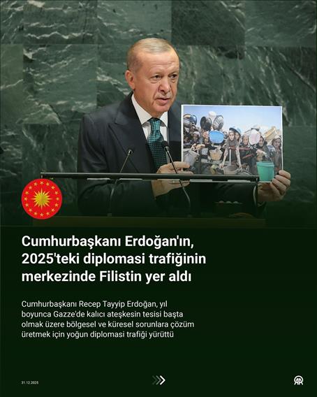 Cumhurbaşkanı Erdoğan'ın, 2025'teki diplomasi trafiğinin merkezinde Filistin yer aldı