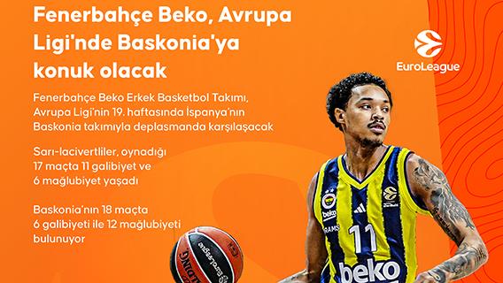 Fenerbahçe Beko, Avrupa Ligi'nde Baskonia'ya konuk olacak