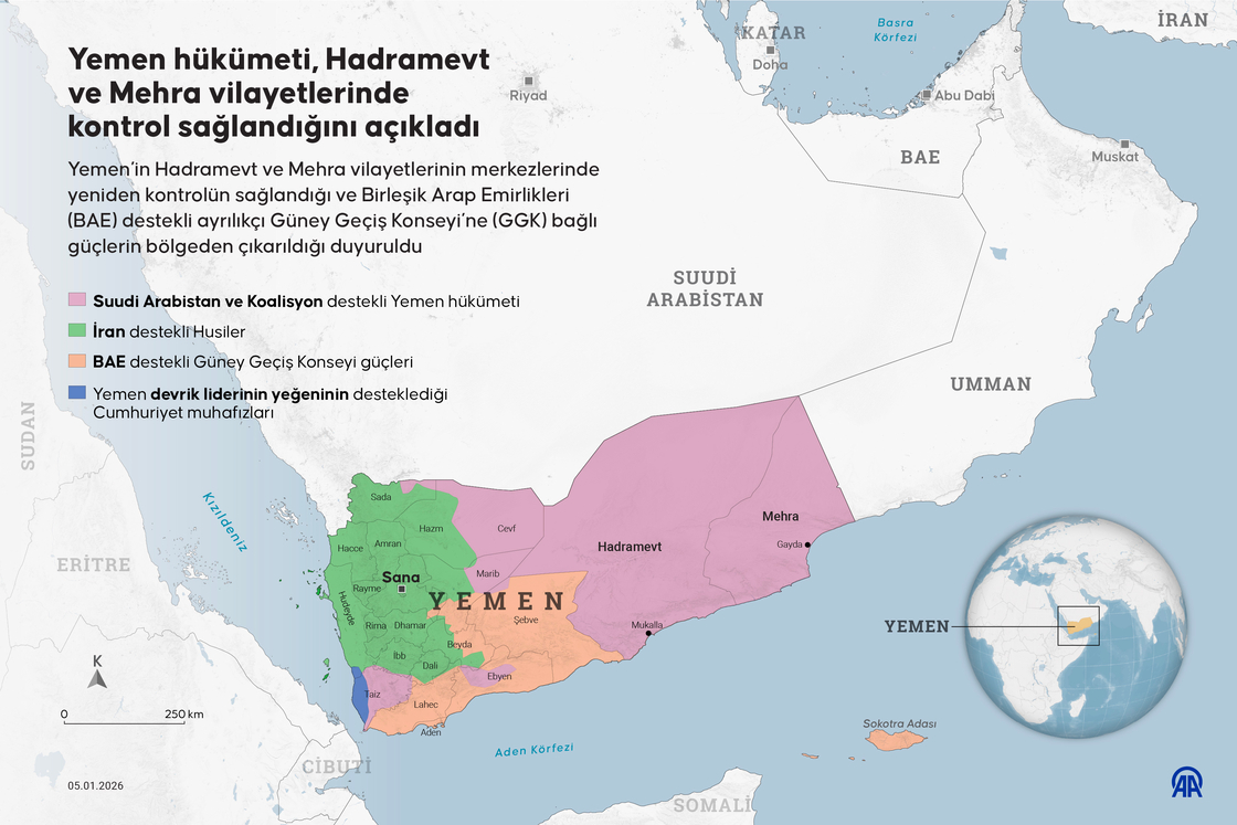 Yemen hükümeti, Hadramevt ve Mehra vilayetlerinde kontrol sağlandığını açıkladı