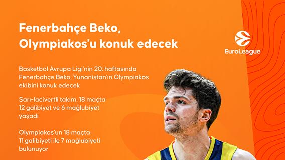 Fenerbahçe Beko, Olympiakos'u konuk edecek