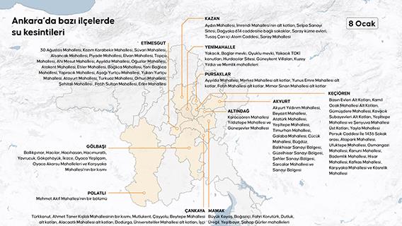 Ankara’da bazı ilçelerde su kesintileri