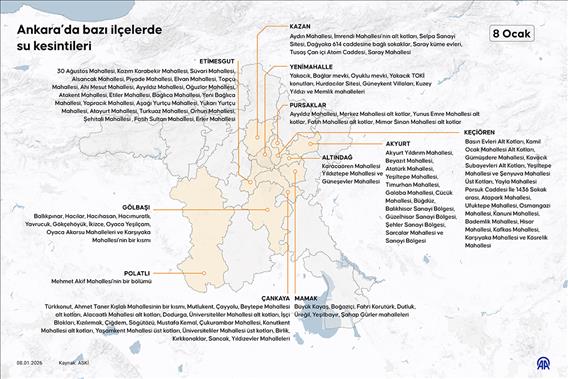 Ankara’da bazı ilçelerde su kesintileri