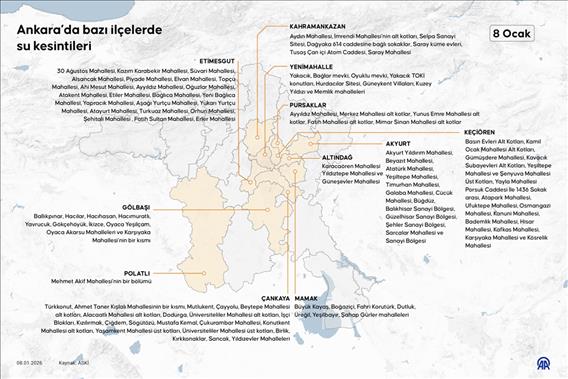 Ankara’da bazı ilçelerde su kesintileri