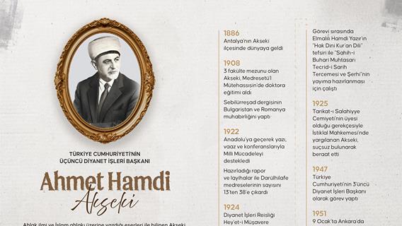 Türkiye Cumhuriyeti'nin üçüncü Diyanet İşleri Başkanı: Ahmet Hamdi Akseki