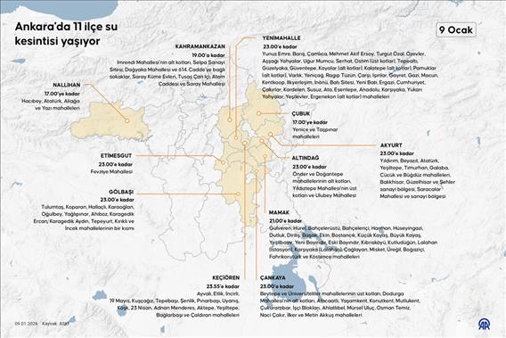 Ankara'da 11 ilçe su kesintisi yaşıyor