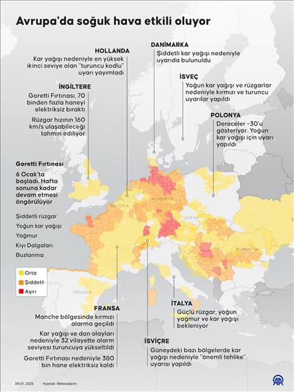 Avrupa'da soğuk hava etkili oluyor