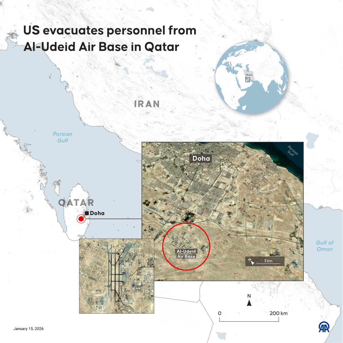 US evacuates personnel from Al-Udeid Air Base in Qatar