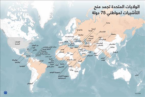 الولايات المتحدة تجمد منح التأشيرات لمواطني 75 دولة