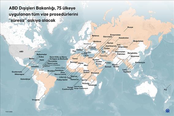 ABD Dışişleri Bakanlığı, 75 ülkeye uygulanan tüm vize prosedürlerini "süresiz" askıya alacak