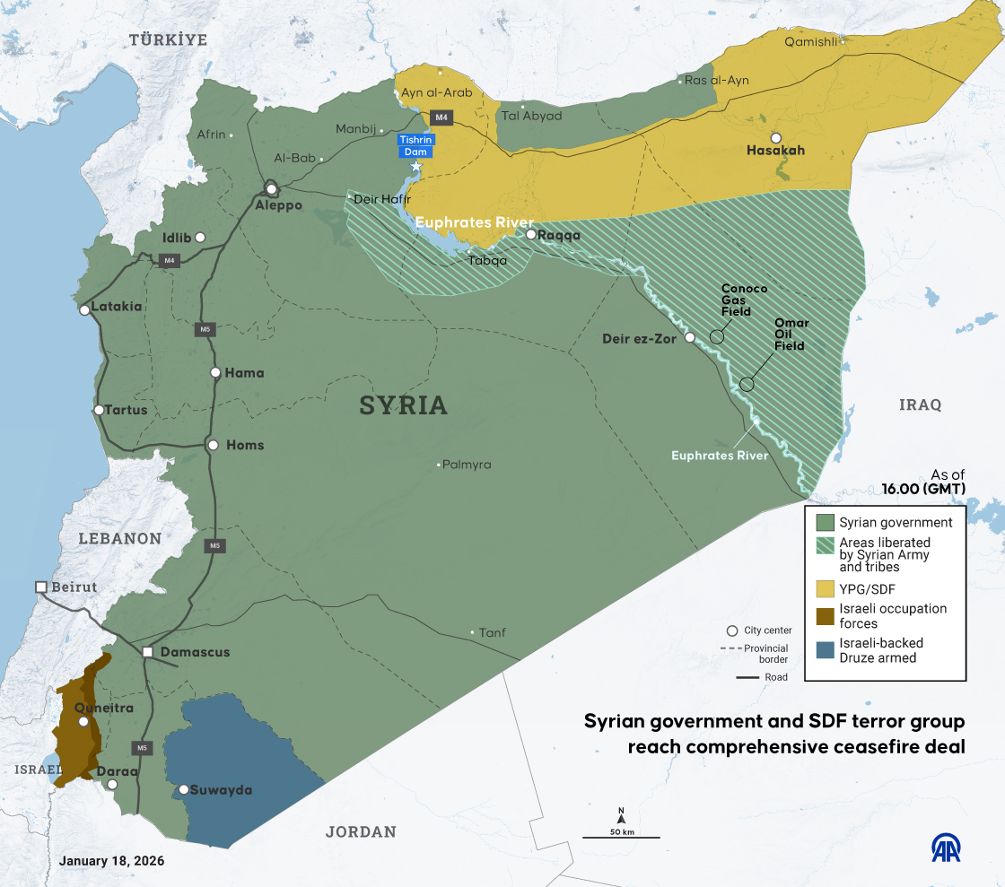 The Syrian government and the SDF terror group have reached a comprehensive ceasefire deal