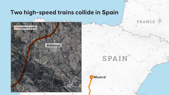 Two high-speed trains collide in Spain