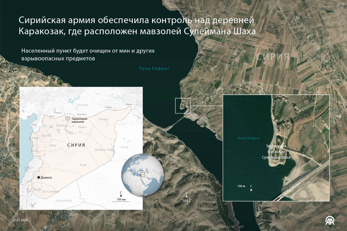 Сирийская армия обеспечила контроль над деревней Каракозак, где расположен мавзолей Сулеймана Шаха