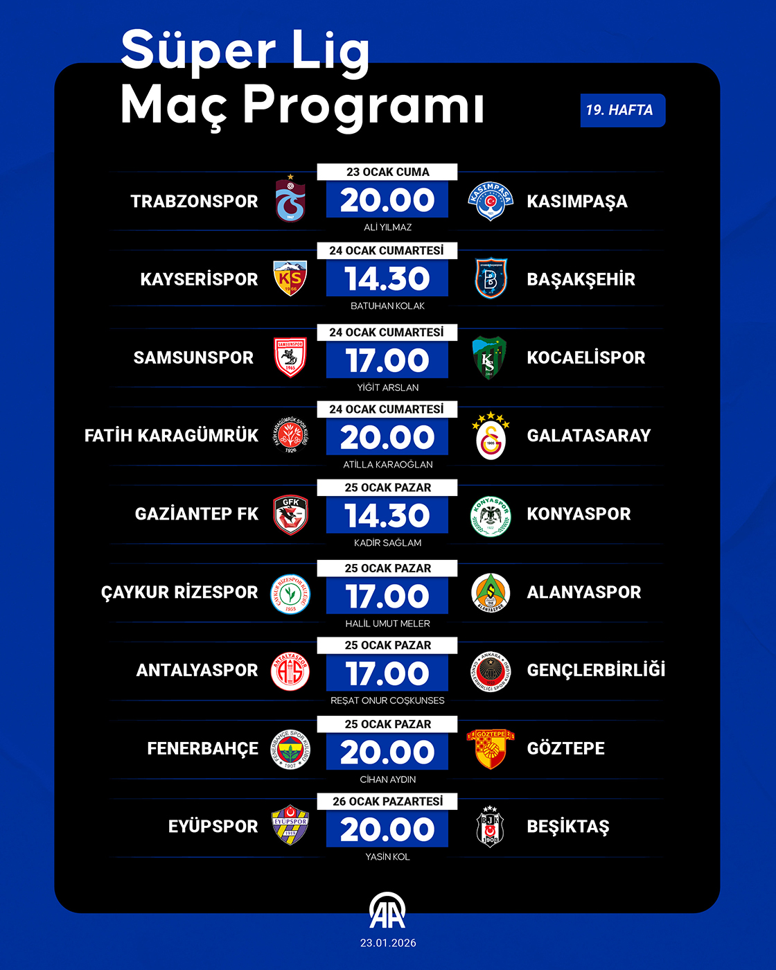 Süper Lig Maç Programı