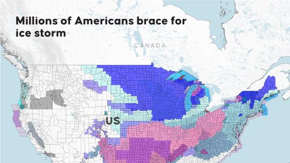 Millions of Americans brace for ice storm