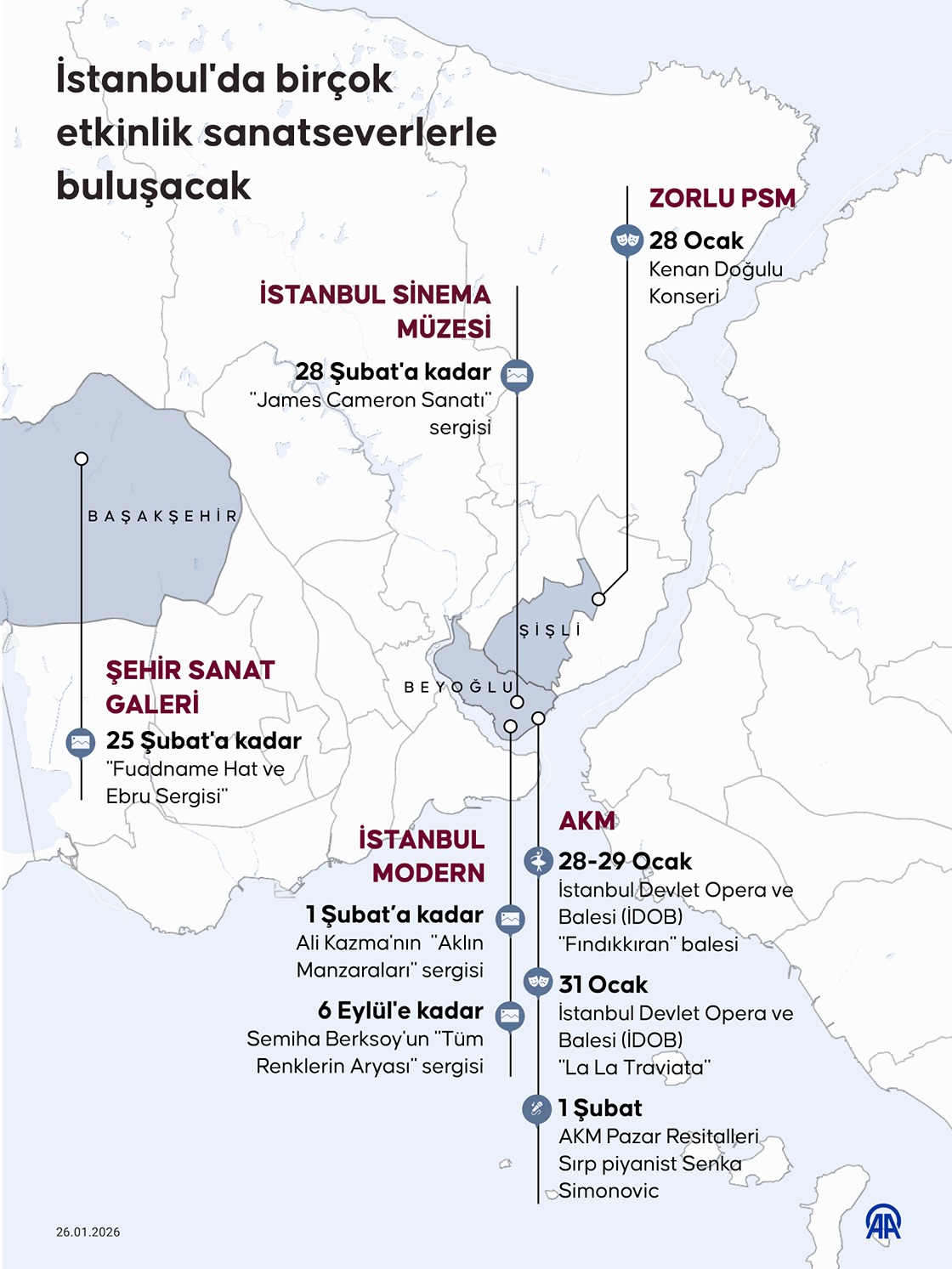 İstanbul'da birçok etkinlik sanatseverlerle buluşacak