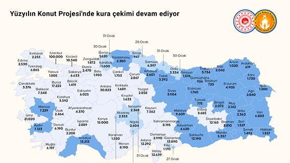 Yüzyılın Konut Projesi'nde kura çekilişi sürüyor