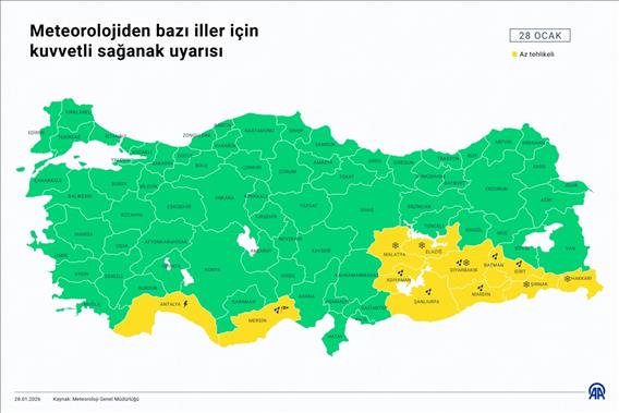 Meteorolojiden bazı iller için kuvvetli sağanak uyarısı