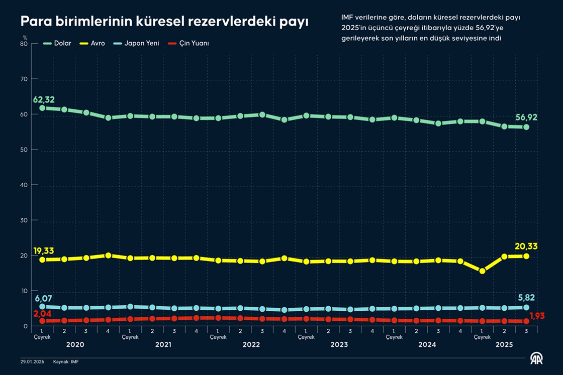 Para birimlerinin küresel rezervlerdeki payı