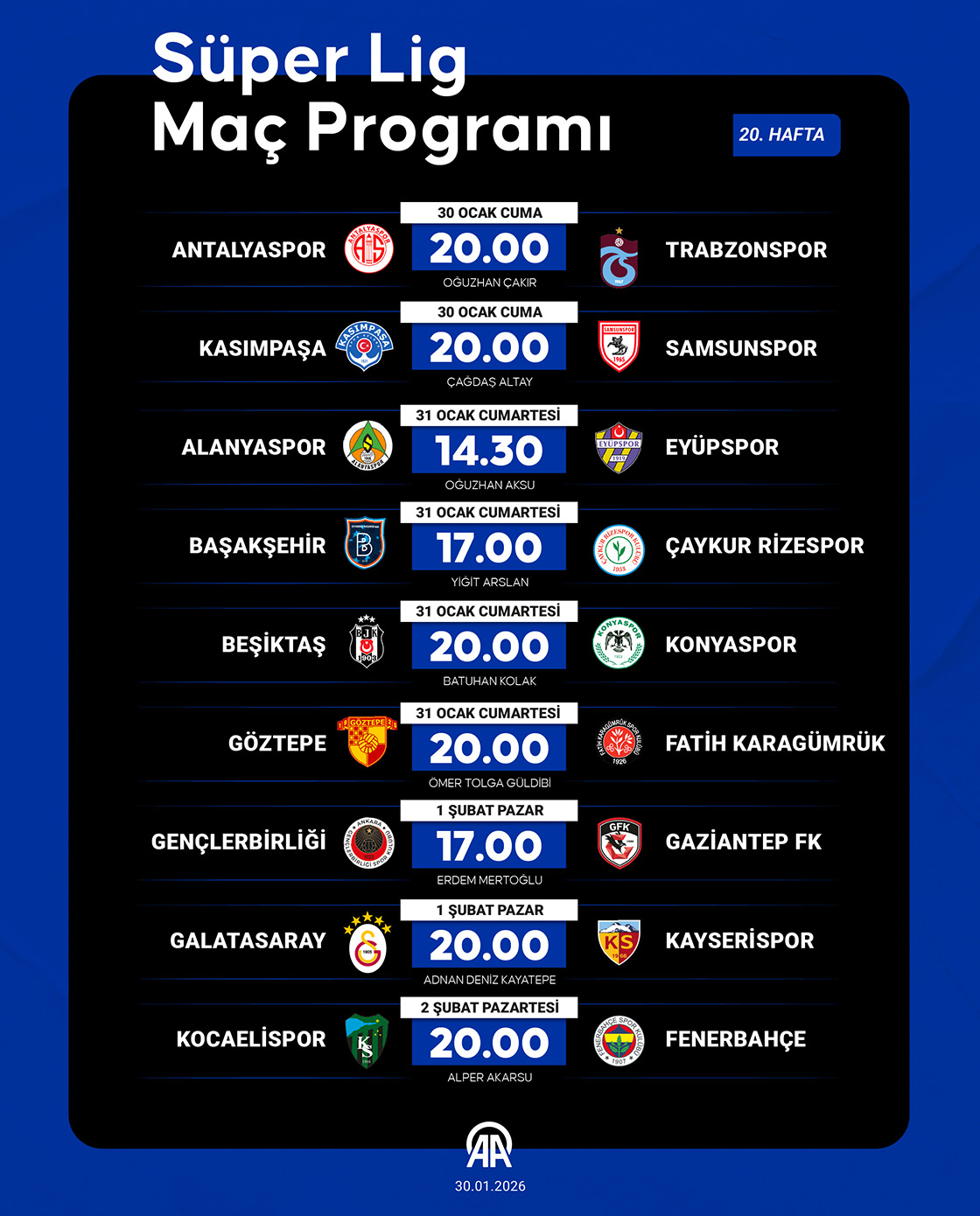 Süper Lig Maç Programı