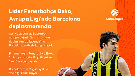 Lider Fenerbahçe Beko, Avrupa Ligi'nde Barcelona deplasmanında