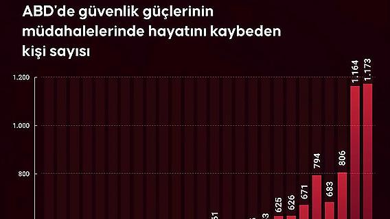  ABD'de güvenlik güçlerinin müdahalelerinde hayatını kaybeden kişi sayısı